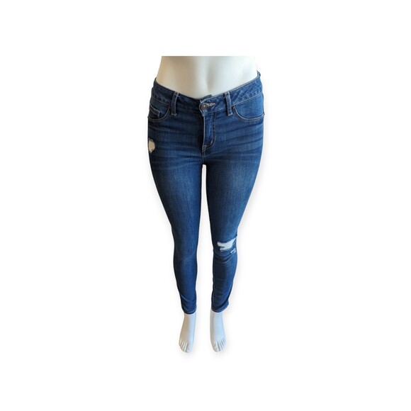 REWASH Jeans Size 1/25 Women High Rise Skinny Leg Solid Blue Medium Wash - Picture 1 of 8